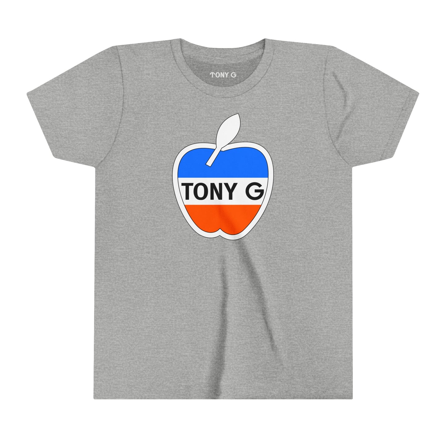 TONY G Youth Short Sleeve Tee, featuring the TONY G Apple design