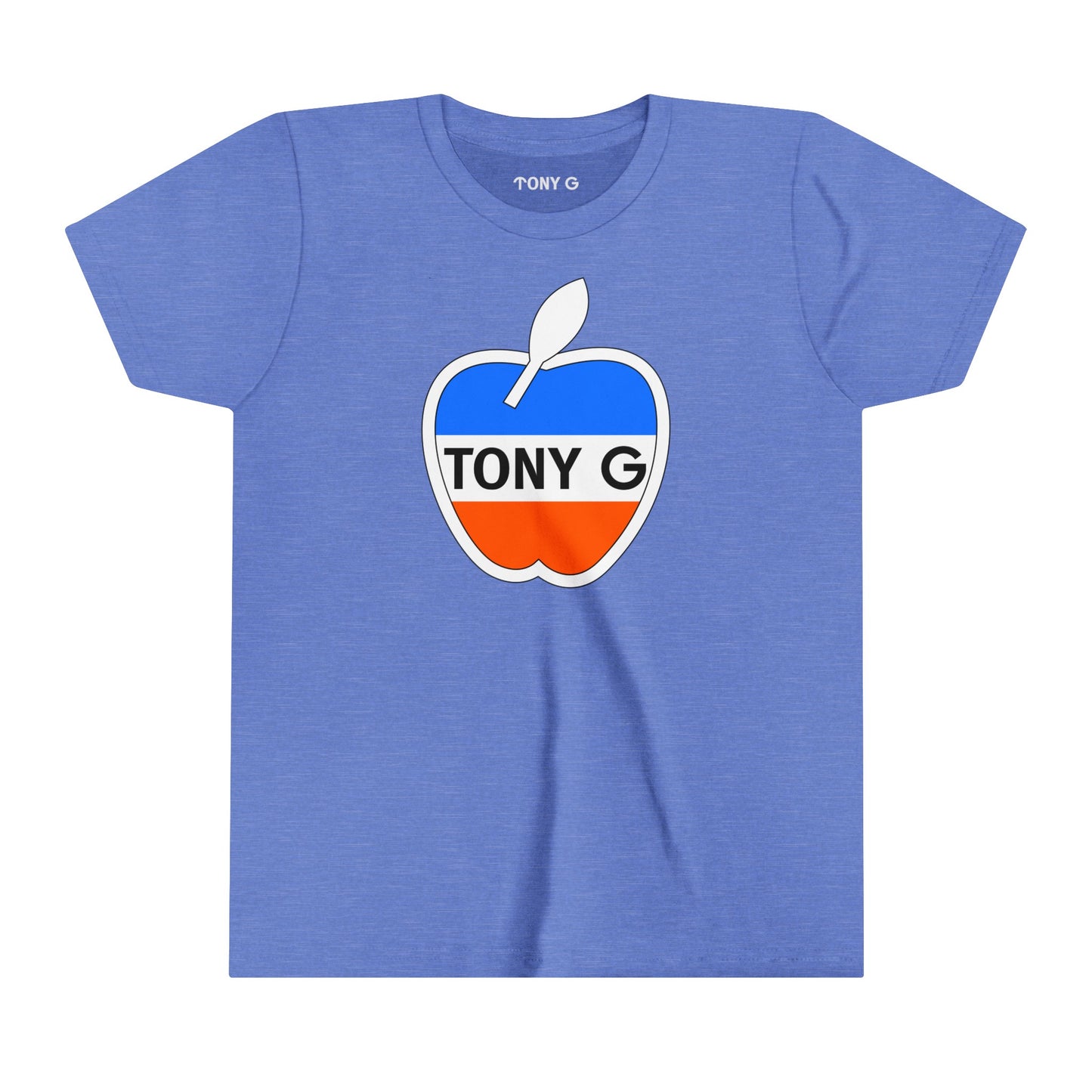 TONY G Youth Short Sleeve Tee, featuring the TONY G Apple design