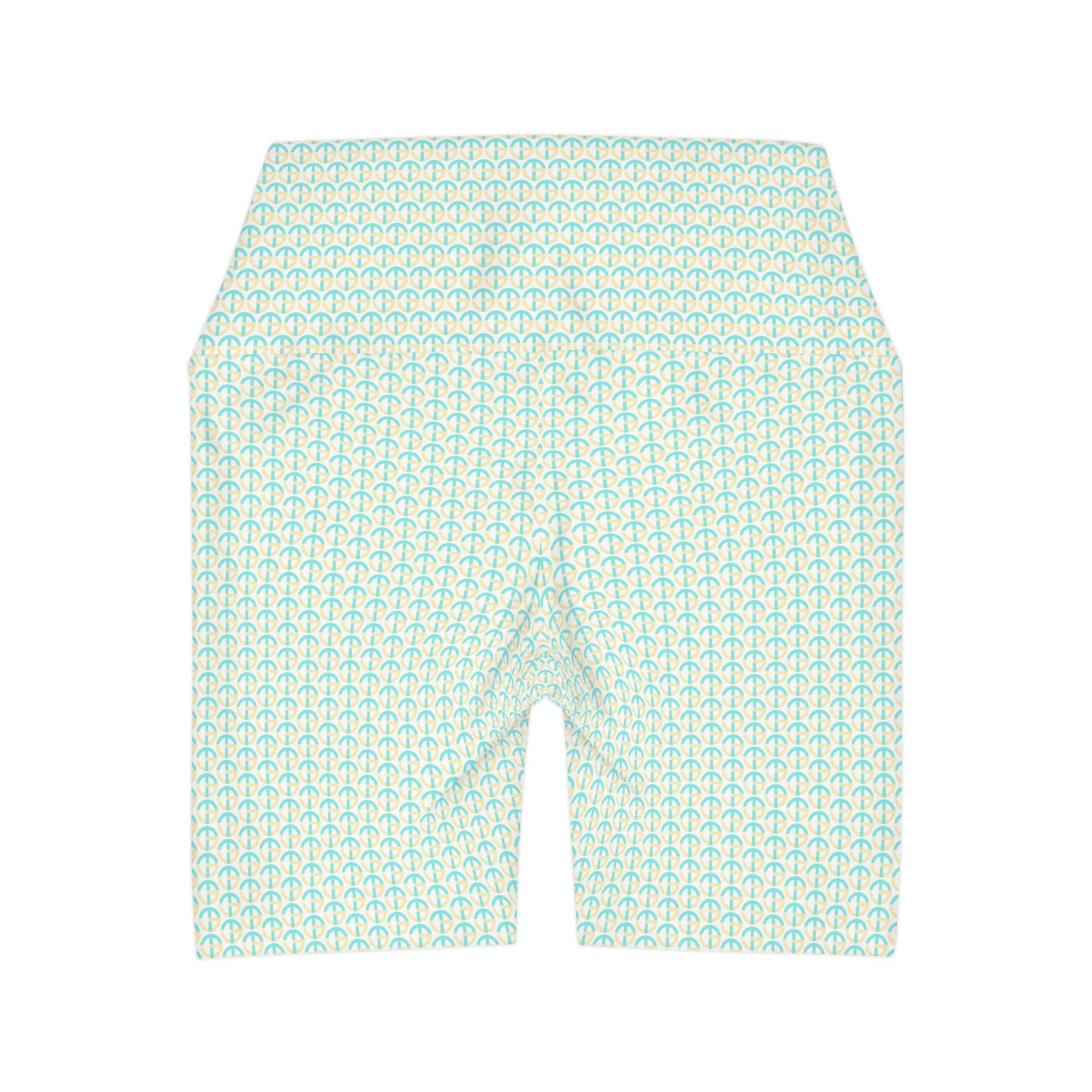 TONY G High Waisted Yoga Shorts, adorned with the TG Logo Vintage #3 Monogram Pattern