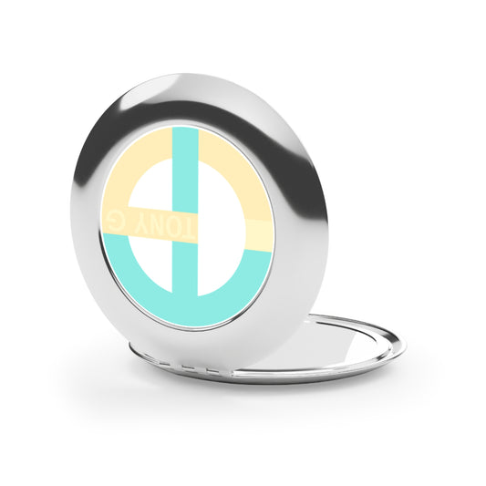 TONY G Compact Travel Mirror, adorned with the TG Logo Vintage #3 Monogram