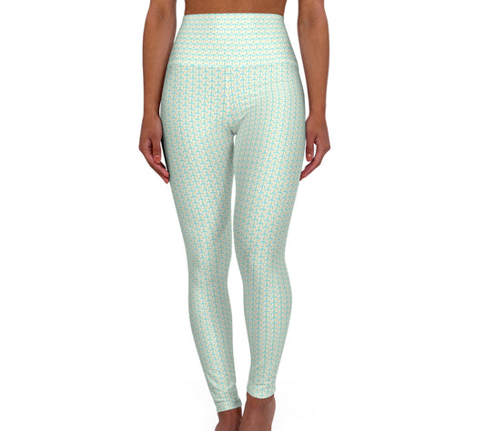 TONY G High Waisted Yoga Leggings, adorned with the TG Logo Vintage #3 Monogram Pattern