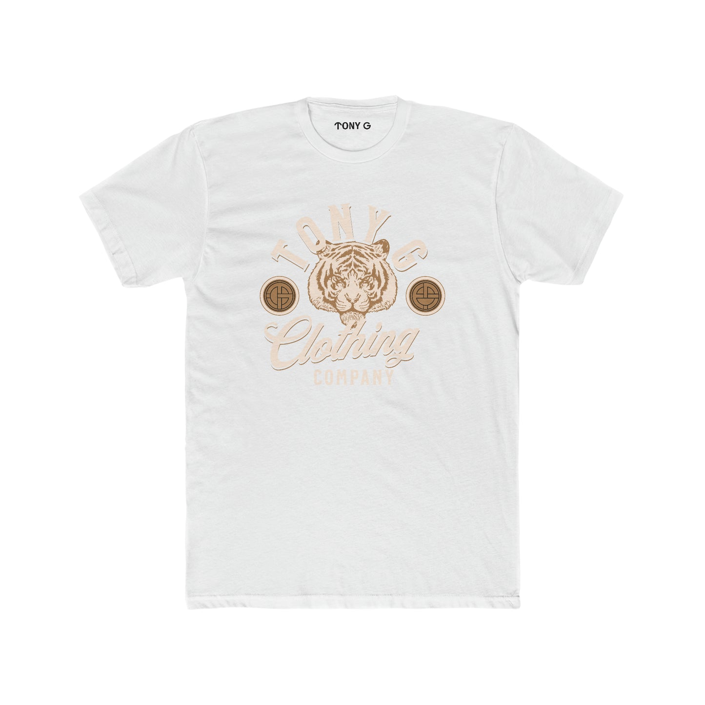 TONY G Men's Cotton Crew Tee, featuring the TONY G Tiger 1 design