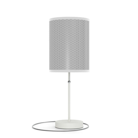 TONY G Lamp on a Stand, with white trim, featuring the TG Logo Outline Monogram Pattern