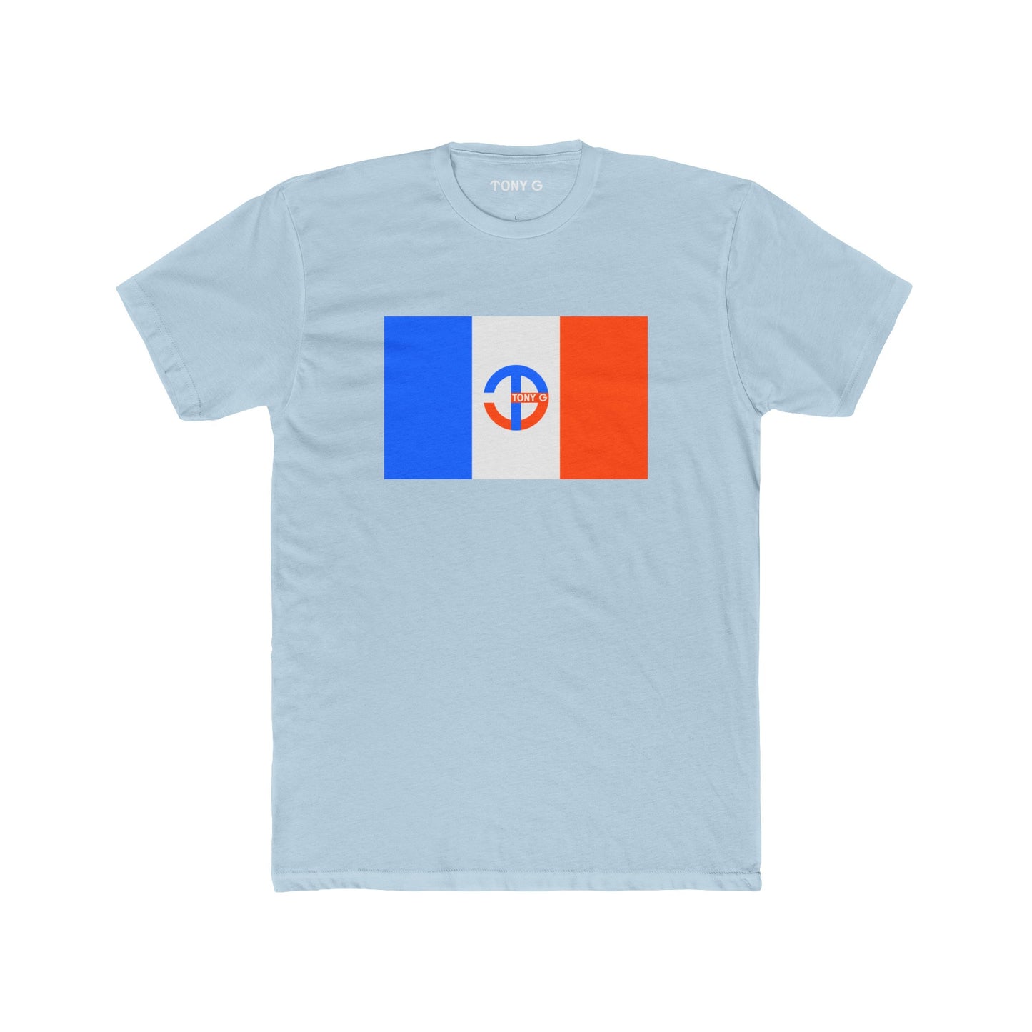 TONY G Men's Cotton Crew Tee, featuring the TONY G Flag(NYC) design