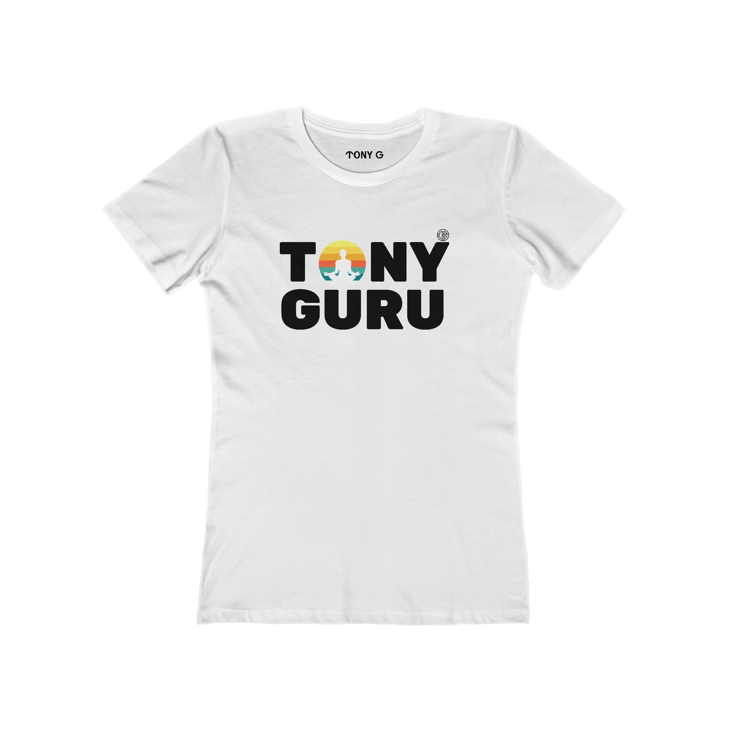 TONY Guru Women's Feminine Cut Classic Boyfriend Tee, featuring the TONY Guru design