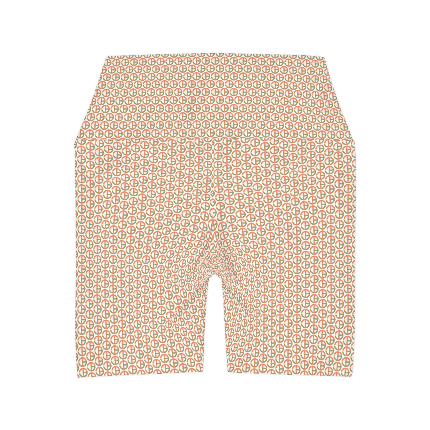 TONY G High Waisted Yoga Shorts, adorned with the TG Logo Vintage #1 Monogram Pattern