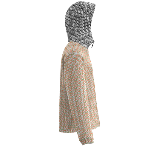 TONY G Unisex Full-Zip Hooded Windbreaker Jacket, featuring the TG Logo #1 Monogram Pattern