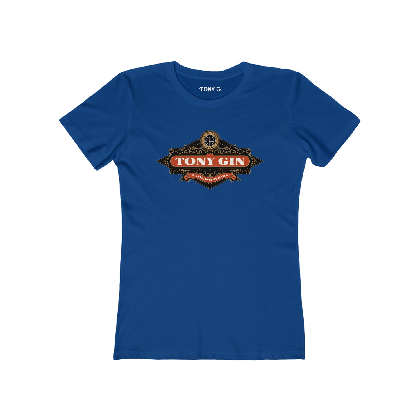 TONY Gin Women's Feminine Cut Classic Boyfriend Tee, featuring the TONY Gin design