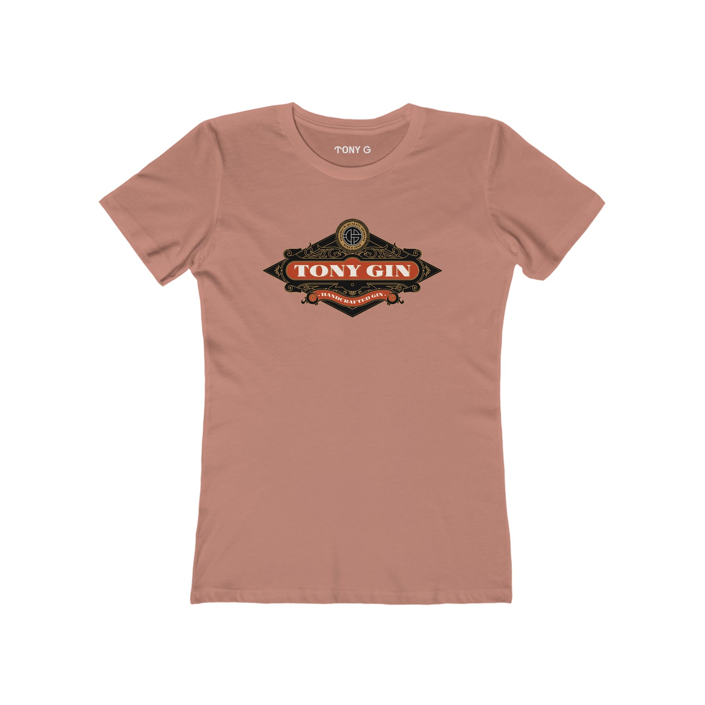 TONY Gin Women's Feminine Cut Classic Boyfriend Tee, featuring the TONY Gin design
