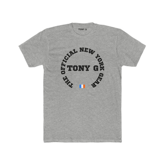 TONY G Men's Cotton Crew Tee, featuring the TONY G Flag Logo Varcity design