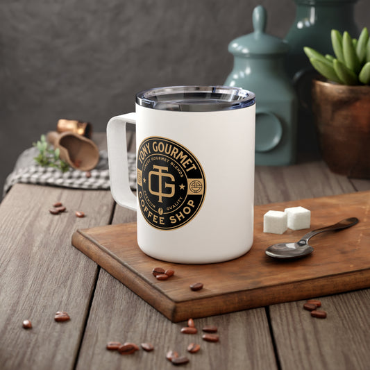 TONY Gourmet Insulated Coffee Mug, 10oz, featuring the TONY Gourmet design