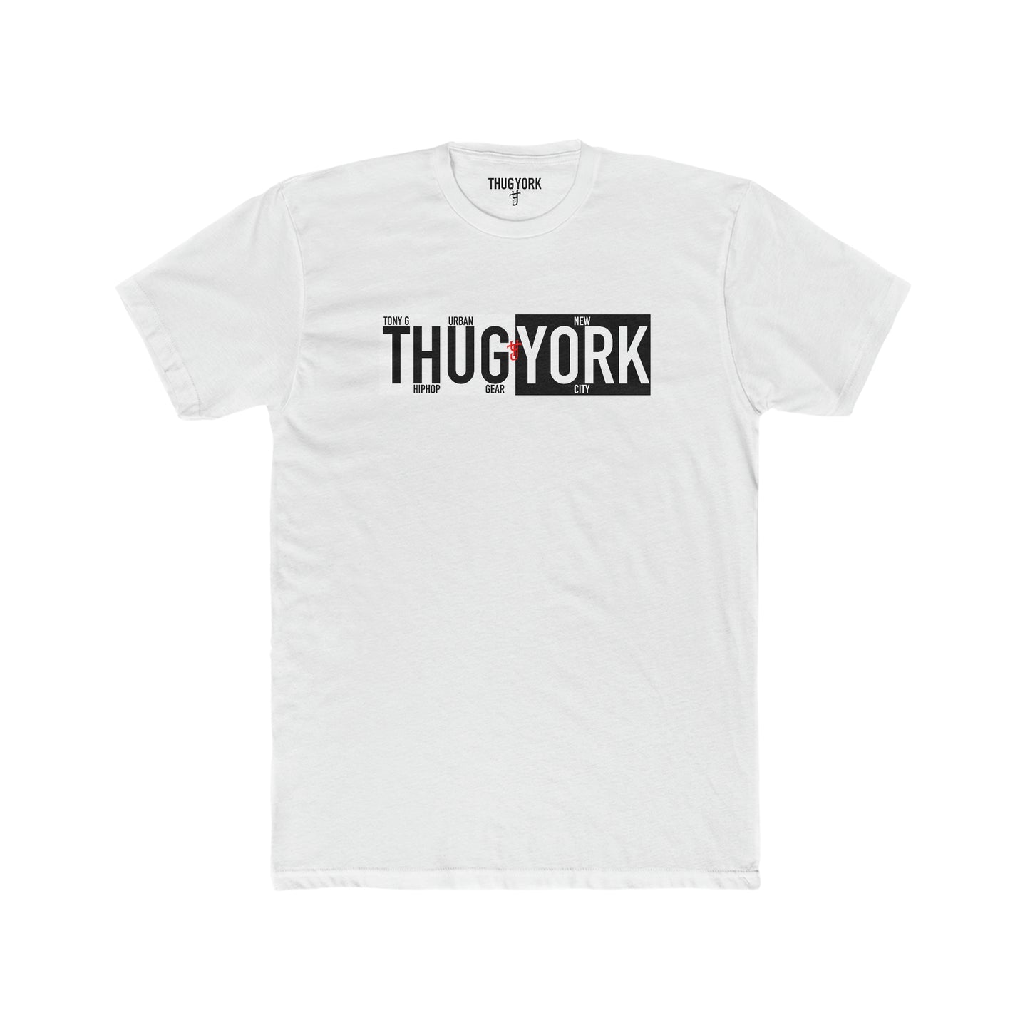 THUG YORK By TONY G Men's Cotton Crew Tee, featuring the THUG YORK Black and White Logo