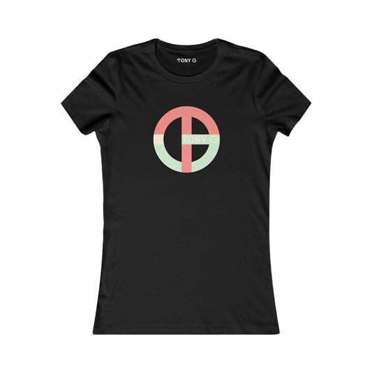 TONY G Women's Favorite Tee, adorned with the TG Logo Vintage #4 Monogram