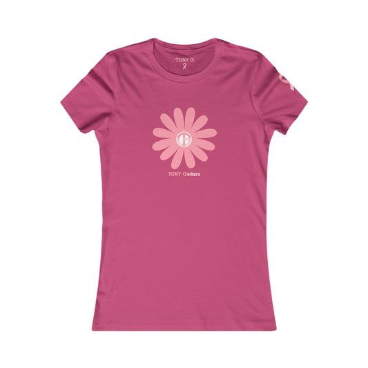 TONY Gerbera BCA Women's Favorite Tee, featuring the TONY Gerbera BCA design on the front