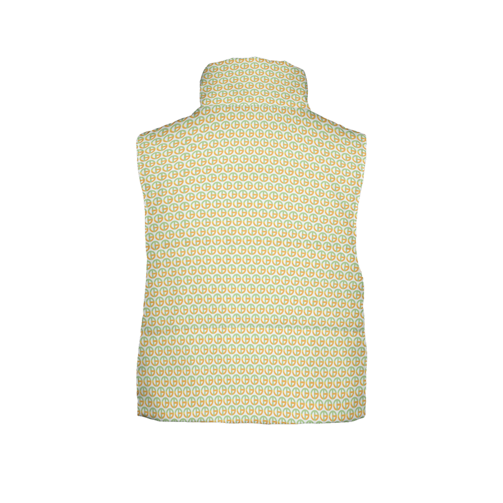 TONY G Women's Puffer Vest, adorned with the TG Logo #8 Monogram Pattern