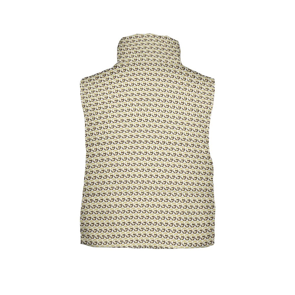 TONY G Women's Puffer Vest, adorned with the TG Logo #9 Monogram Pattern