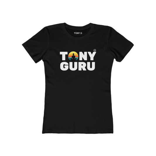 TONY Guru Women's Feminine Cut Classic Boyfriend Tee, featuring the TONY Guru design