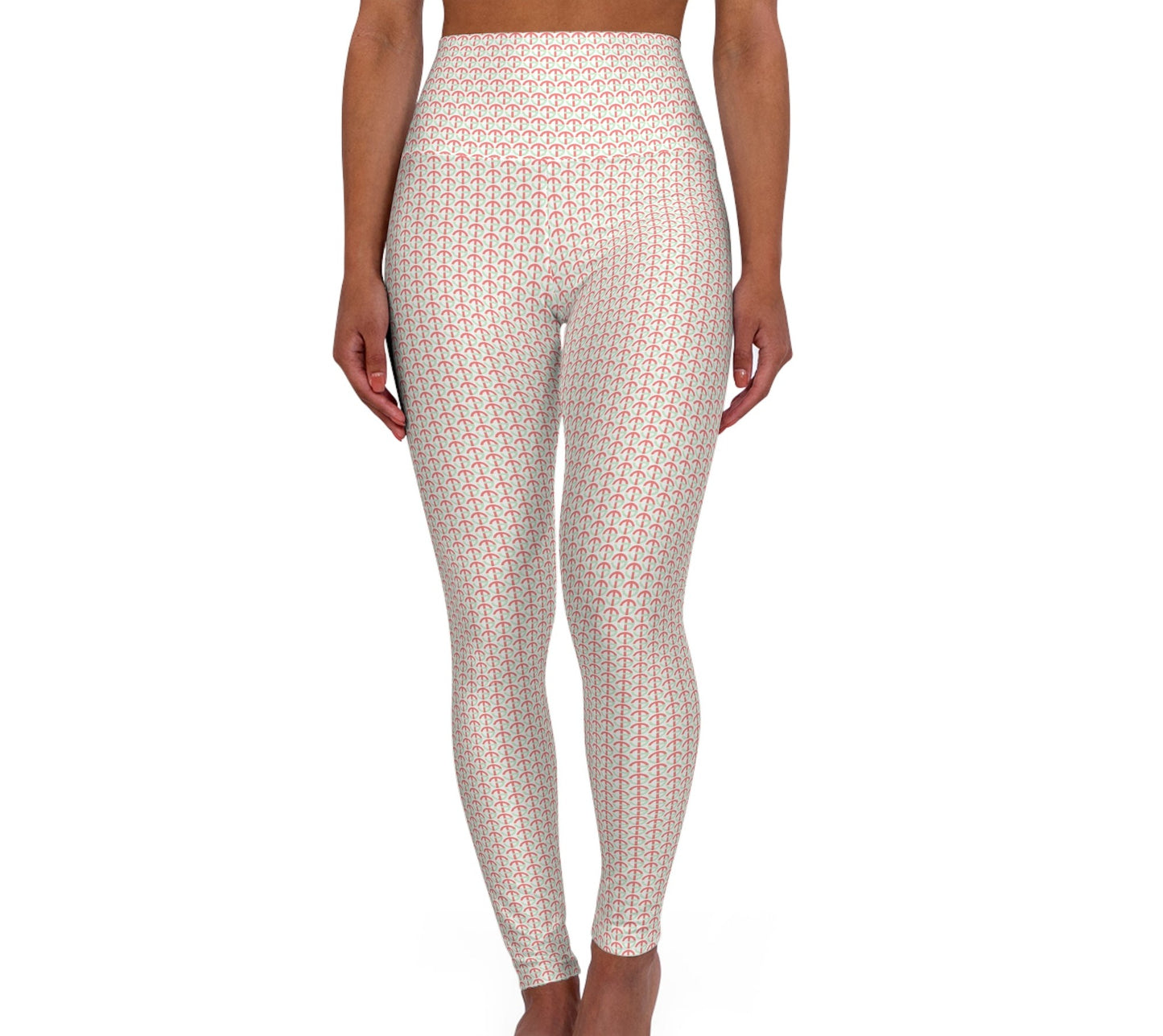 TONY G High Waisted Yoga Leggings, adorned with the TG Logo Vintage #4 Monogram Pattern