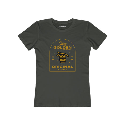 TONY Golden Women's Feminine Cut Classic Boyfriend Tee, featuring the TONY Golden design