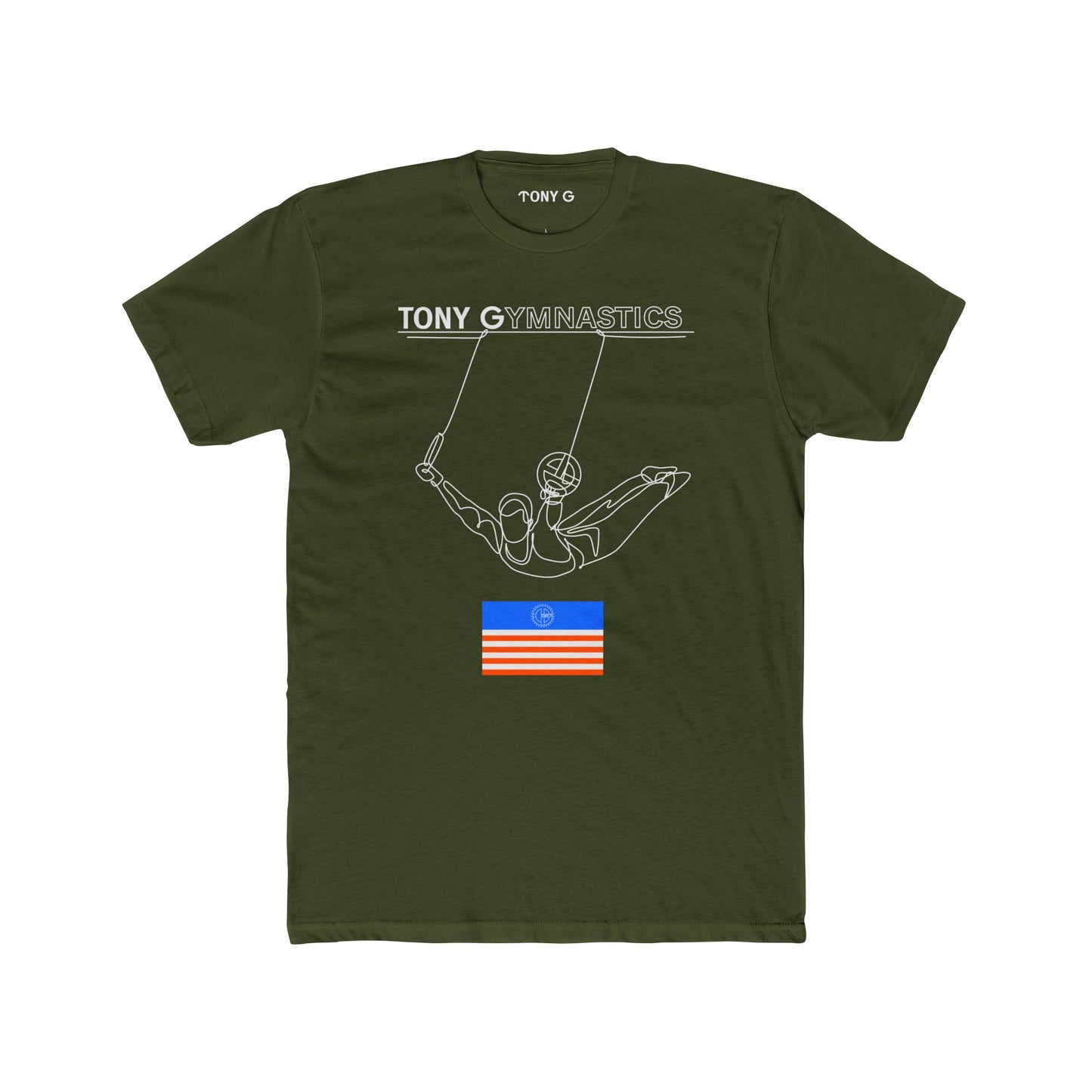 TONY Gymnastics Men's Cotton Crew Tee, featuring the TONY Gymnastics design