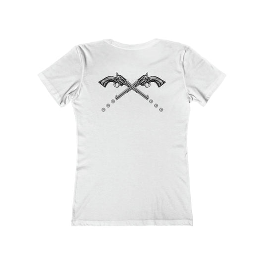 TONY Gun Women's Feminine Cut Classic Boyfriend Tee, featuring the TONY Gun designs