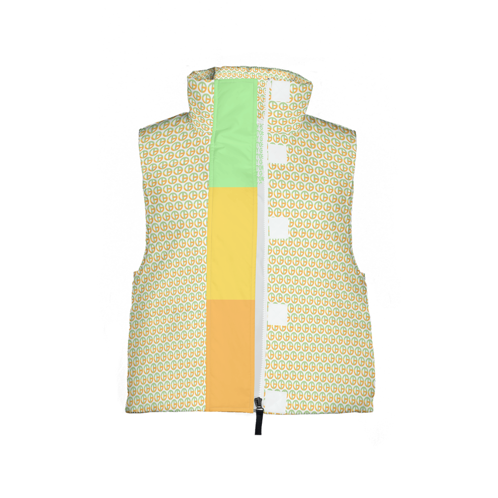 TONY G Women's Puffer Vest, adorned with the TG Logo #8 Monogram Pattern