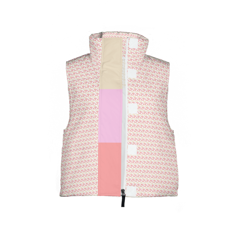 TONY G Women's Puffer Vest, adorned with the TG Logo #11 Monogram Pattern