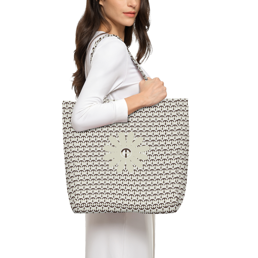 TONY G, TG Logo #2 Monogram Pattern, Large City Tote Bag with an inside pocket.