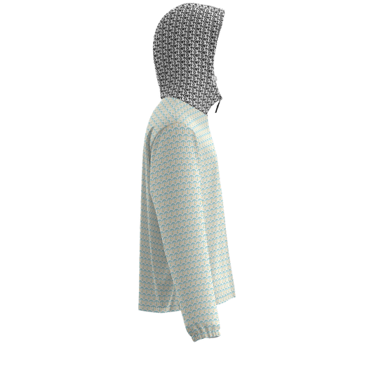 TONY G Unisex Full-Zip Hooded Windbreaker Jacket, featuring the TG Logo #3 Monogram Pattern