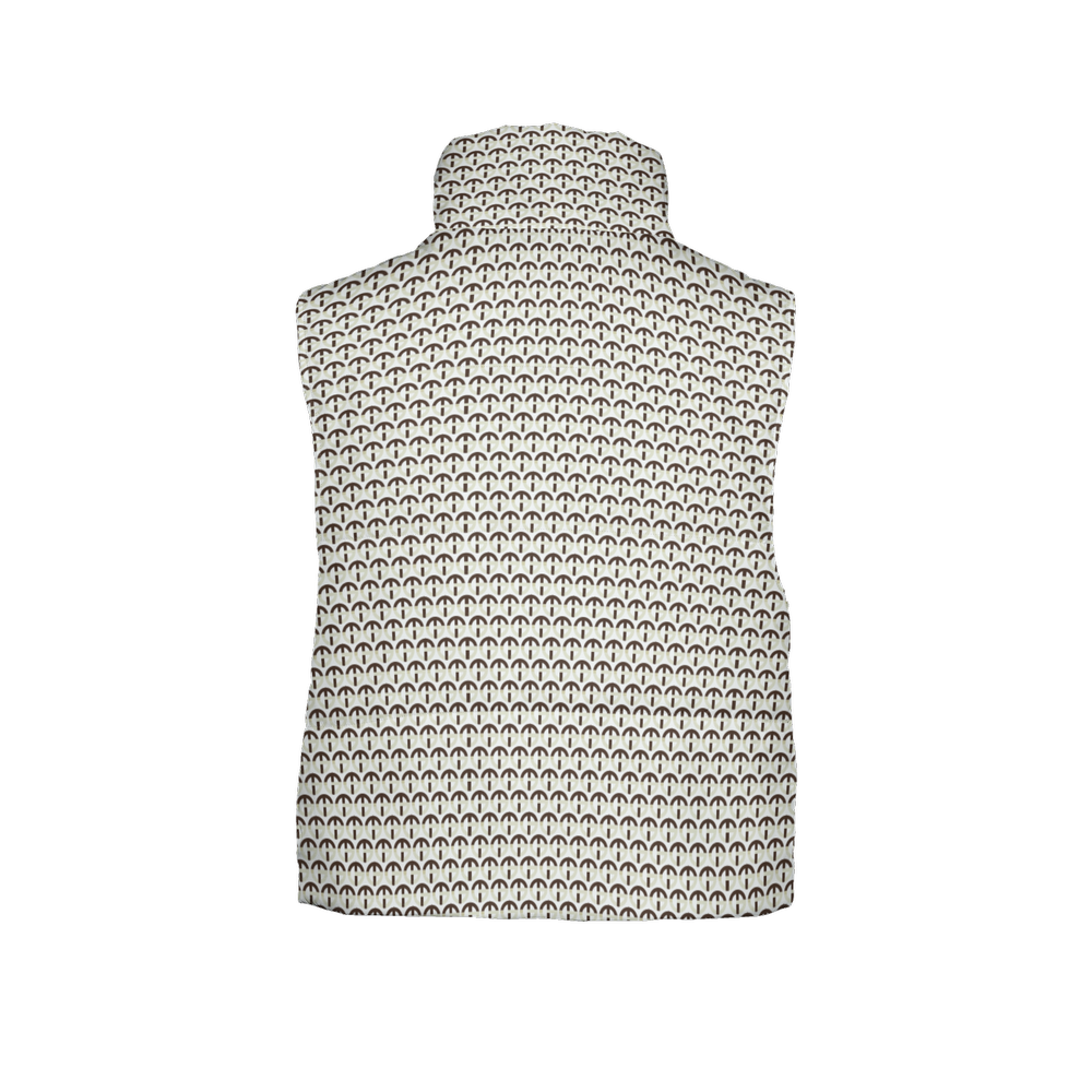 TONY G Women's Puffer Vest, adorned with the TG Logo #2 Monogram Pattern