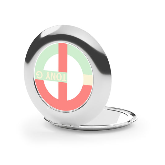 TONY G Compact Travel Mirror, adorned with the TG Logo Vintage #4 Monogram