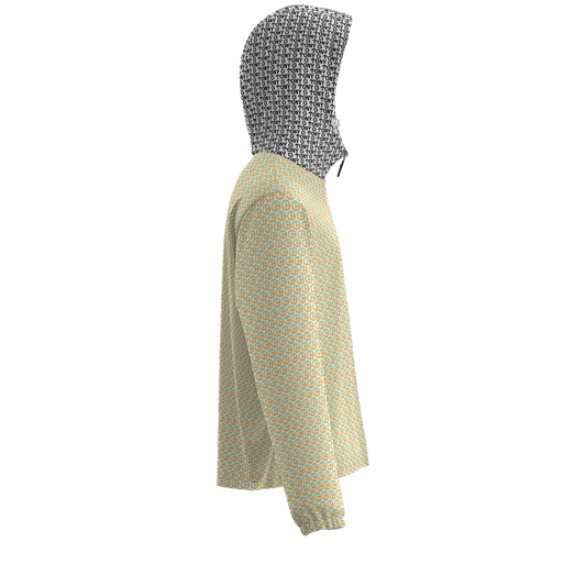 TONY G Unisex Full-Zip Hooded Windbreaker Jacket, featuring the TG Logo #8 Monogram Pattern