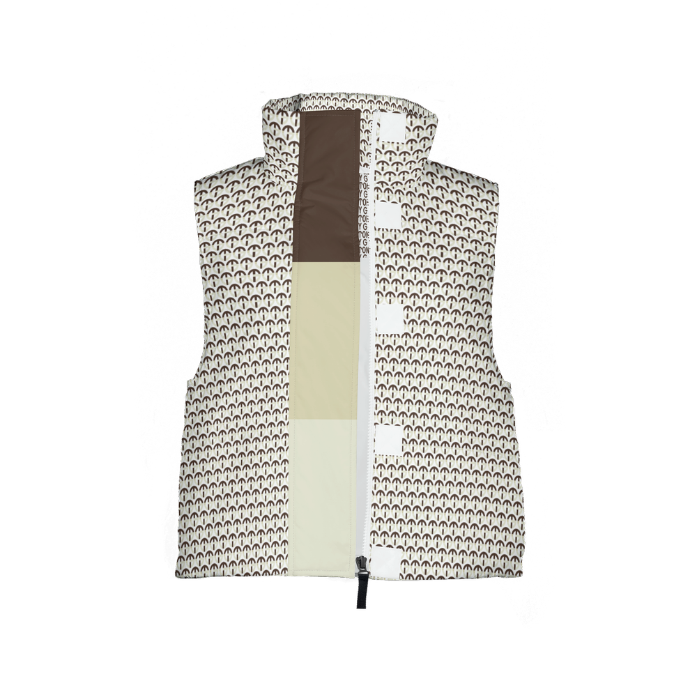 TONY G Women's Puffer Vest, adorned with the TG Logo #2 Monogram Pattern