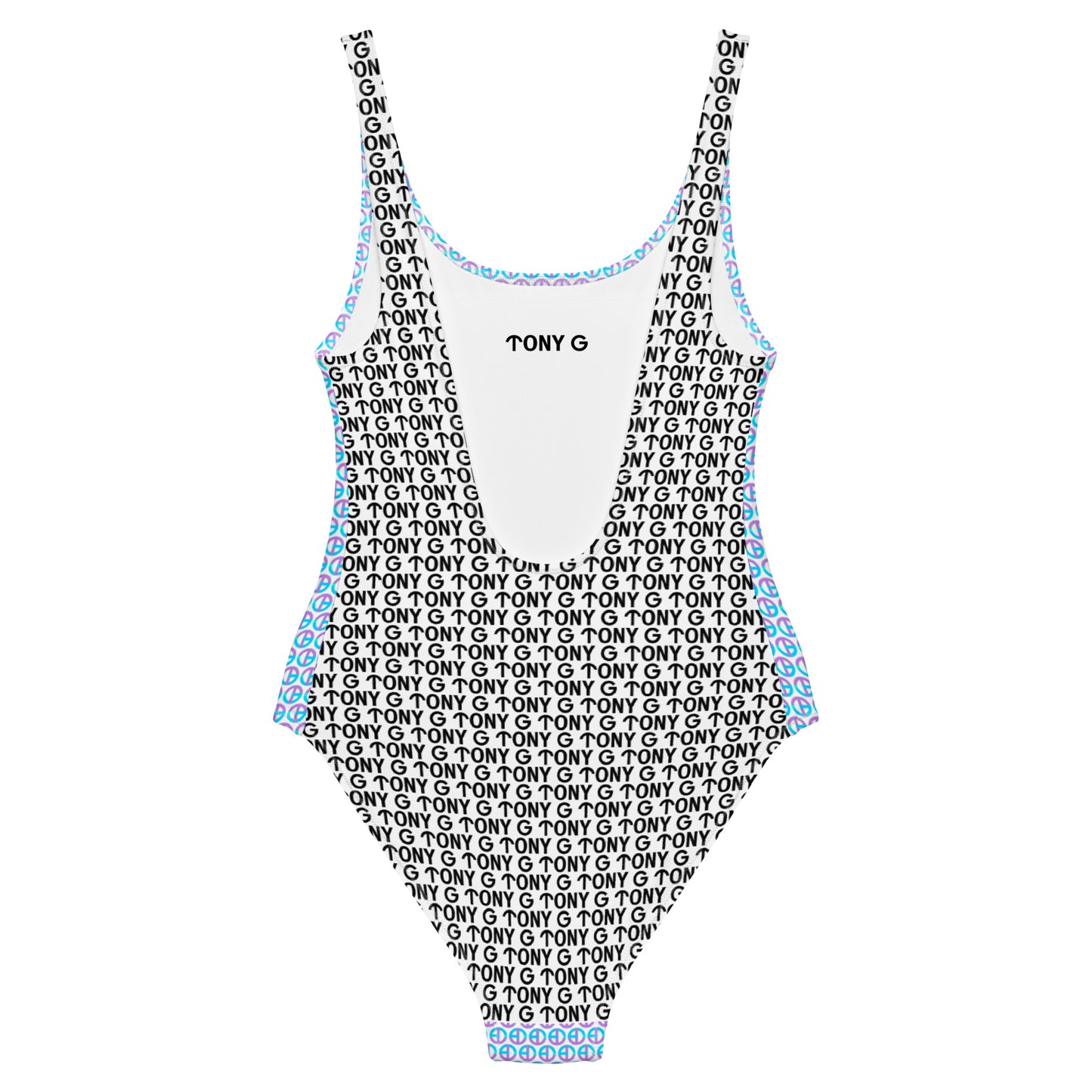 TONY G One-Piece Swimsuit, adorned with the TG Logo #12 Monogram Pattern