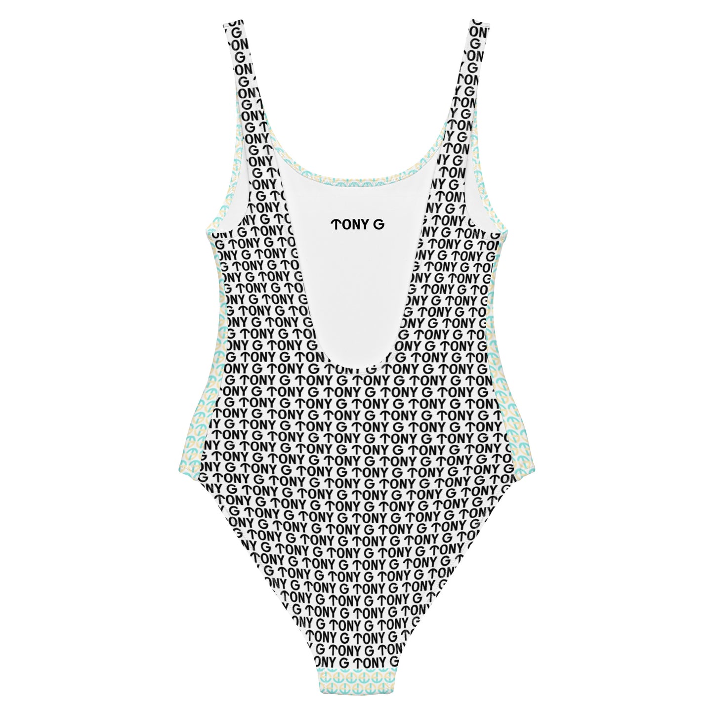 TONY G One-Piece Swimsuit, adorned with the TG Logo #3 Monogram Pattern
