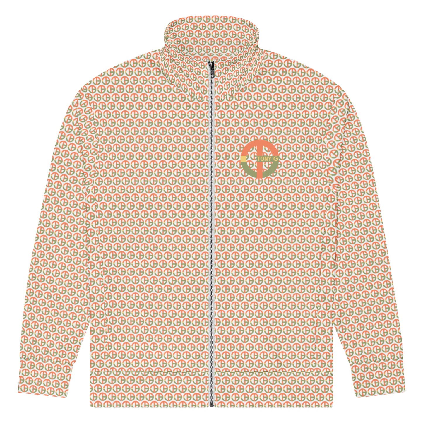 TONY G Unisex Track Jacket, featuring the TG Logo #1 Monogram Pattern