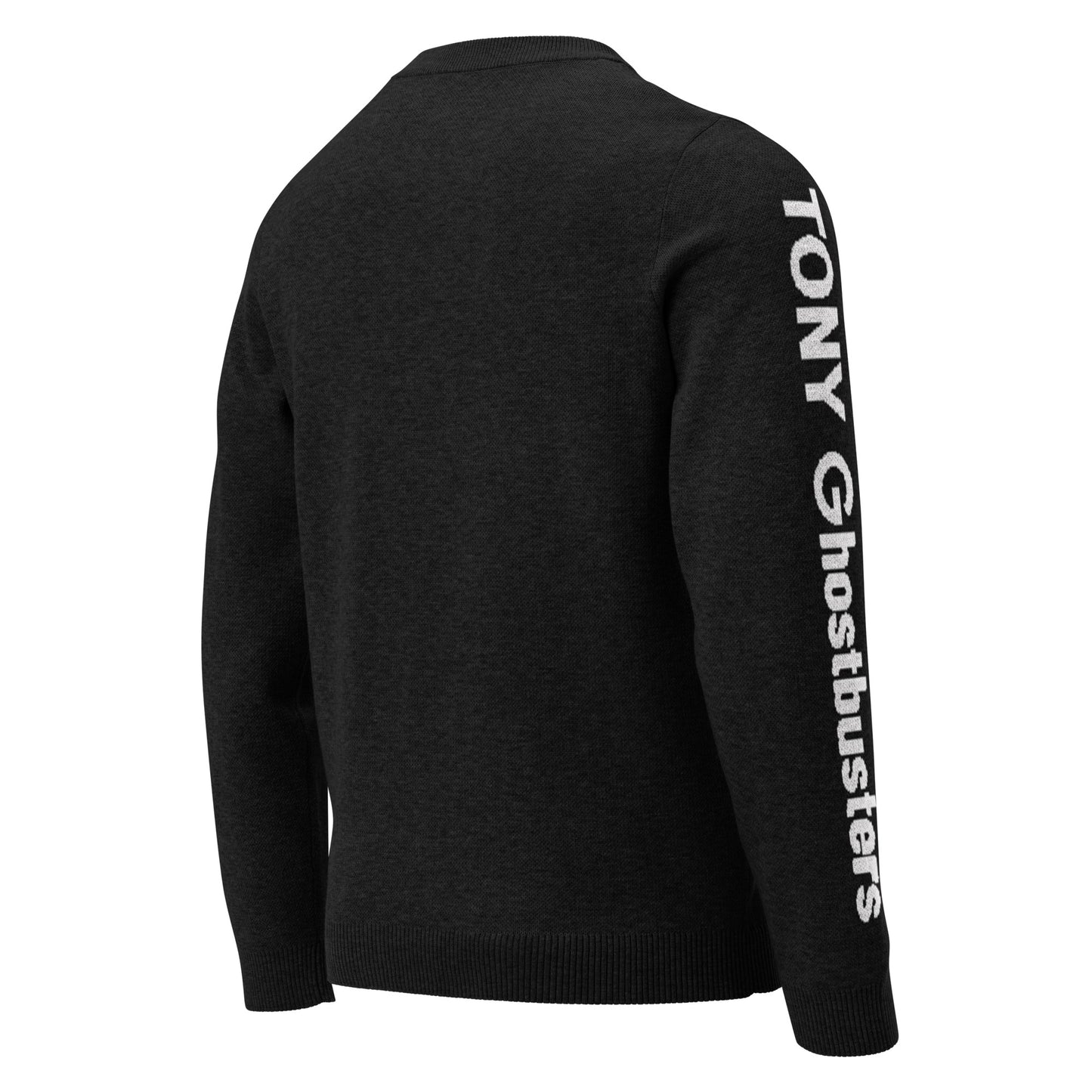 TONY Ghostbusters knitted crew neck sweater, featuring the TONY Ghostbusters Outline design