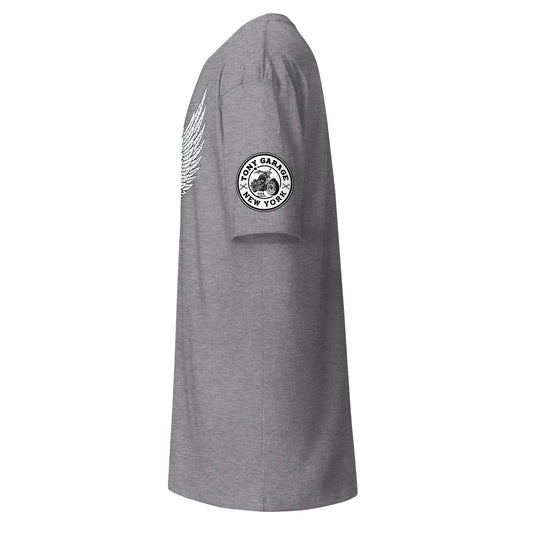 TONY Garage Winged TG Logo Tire Men's Heavyweight Cotton Tee, featuring the Winged TG Logo Tire design