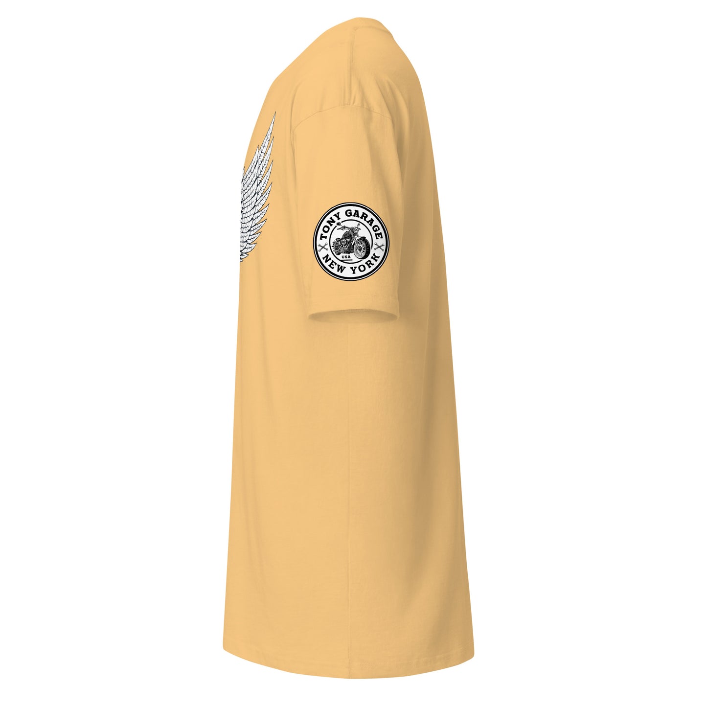TONY Garage Winged TG Logo Tire Men's Heavyweight Cotton Tee, featuring the Winged TG Logo Tire design