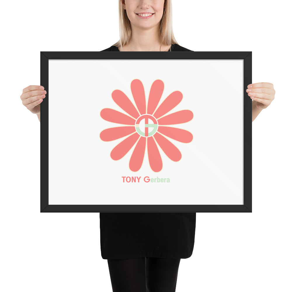 TONY Gerbera #4 Framed Poster Wall Art