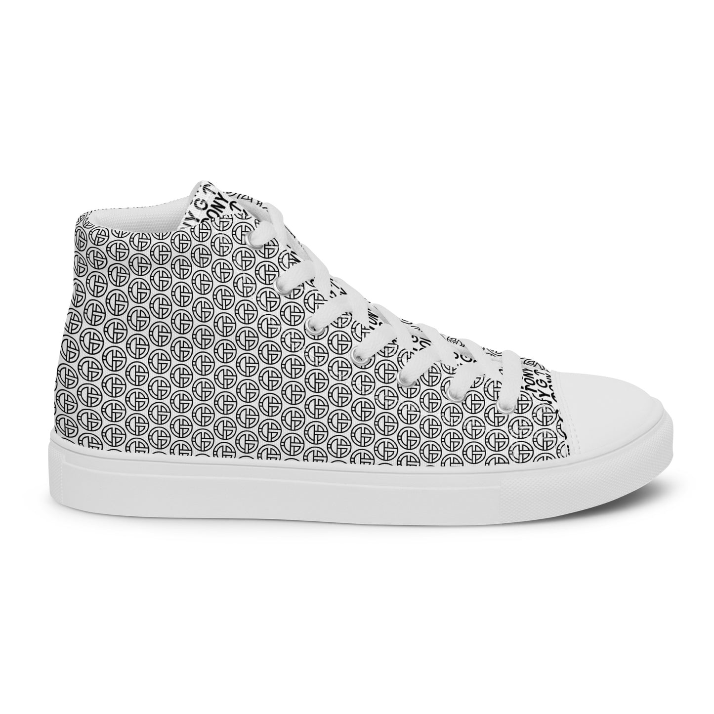 TONY G Girl's high top canvas shoes, adorned with the TONY G Logo & TG Logo Outline Monogram Pattern