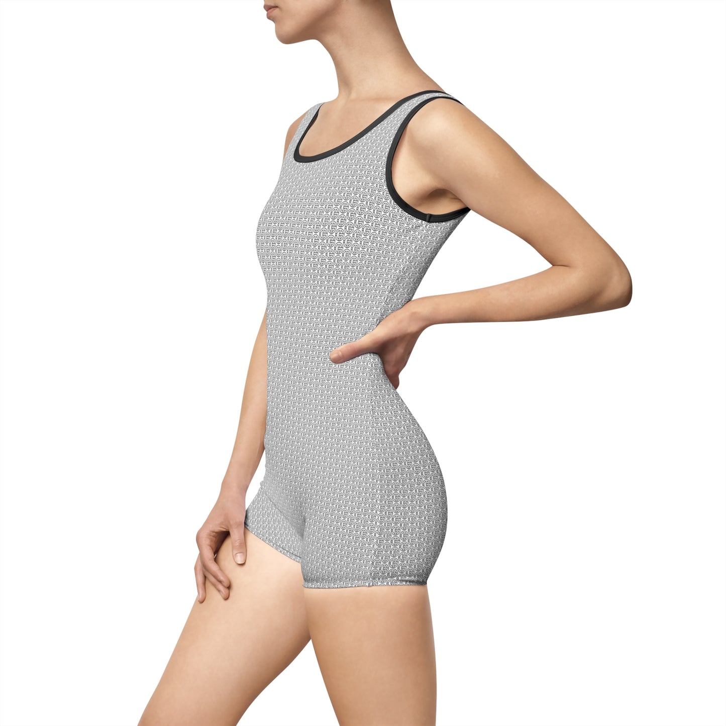TONY G Women's Vintage Swimsuit, adorned with the TG Logo Outline Monogram Pattern