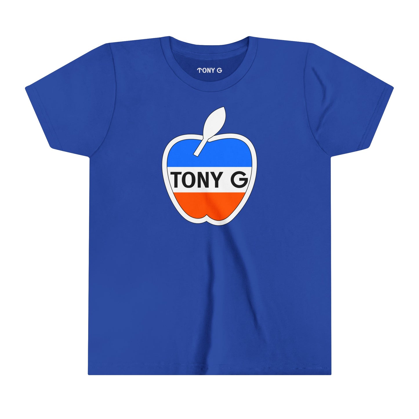 TONY G Youth Short Sleeve Tee, featuring the TONY G Apple design
