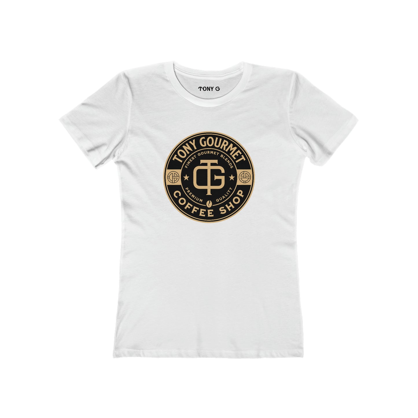 TONY Gourmet Women's Feminine Cut Classic Boyfriend Tee, featuring the TONY Gourmet design
