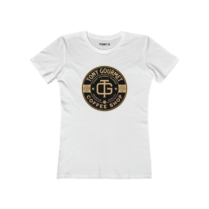 TONY Gourmet Women's Feminine Cut Classic Boyfriend Tee, featuring the TONY Gourmet design