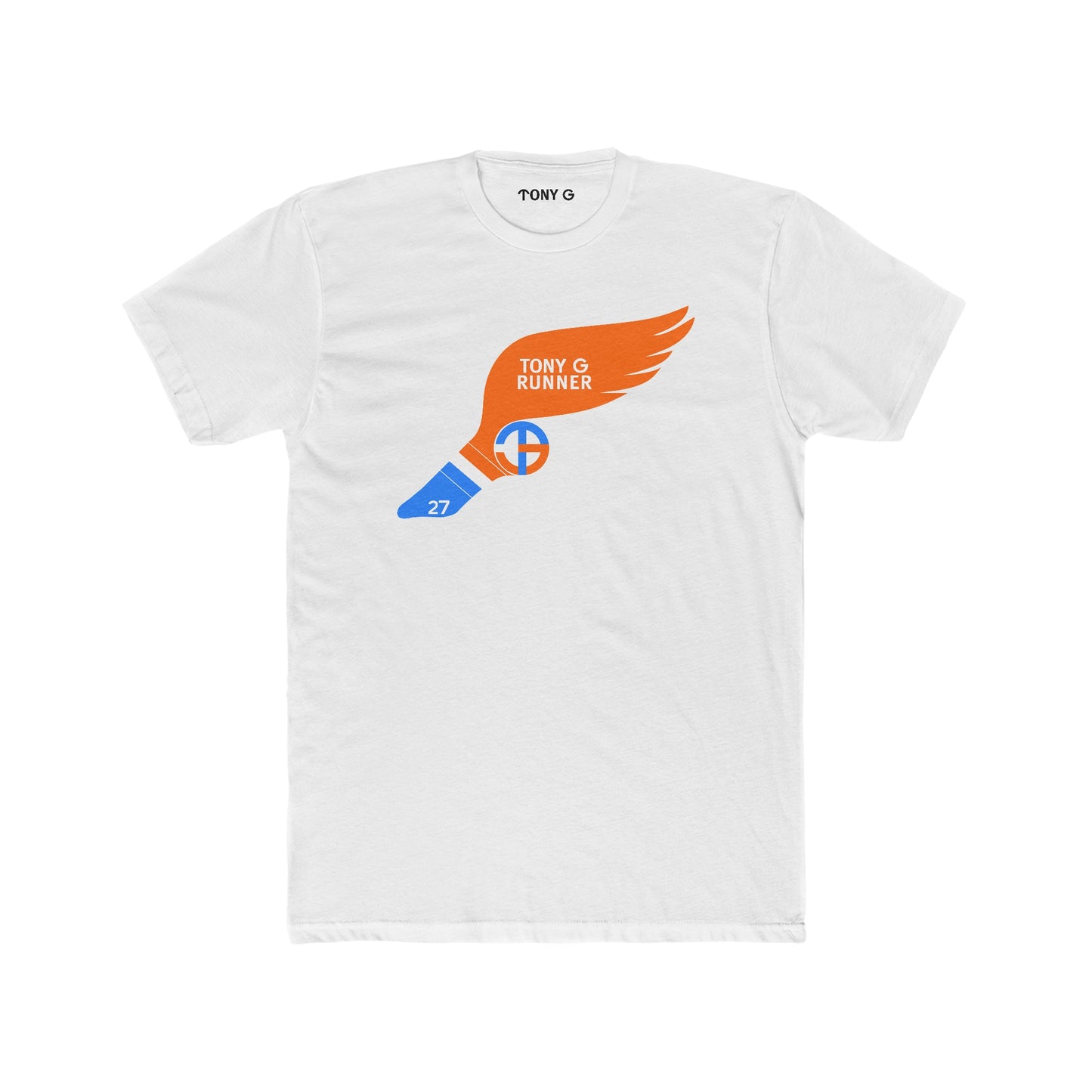 TONY G Men's Cotton Crew Tee, featuring the TONY G Runner design