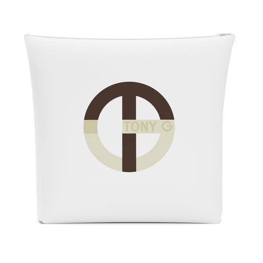 TONY G Cotton Cosmetic Bag, adorned with the TG Logo Vintage #2 Monogram