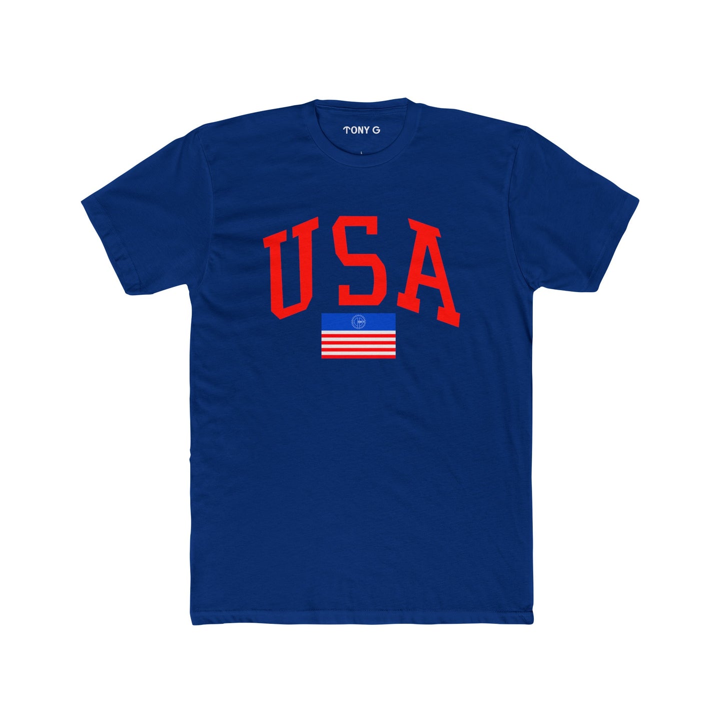 TONY G Men's Cotton Crew Tee, featuring the TONY G USA design