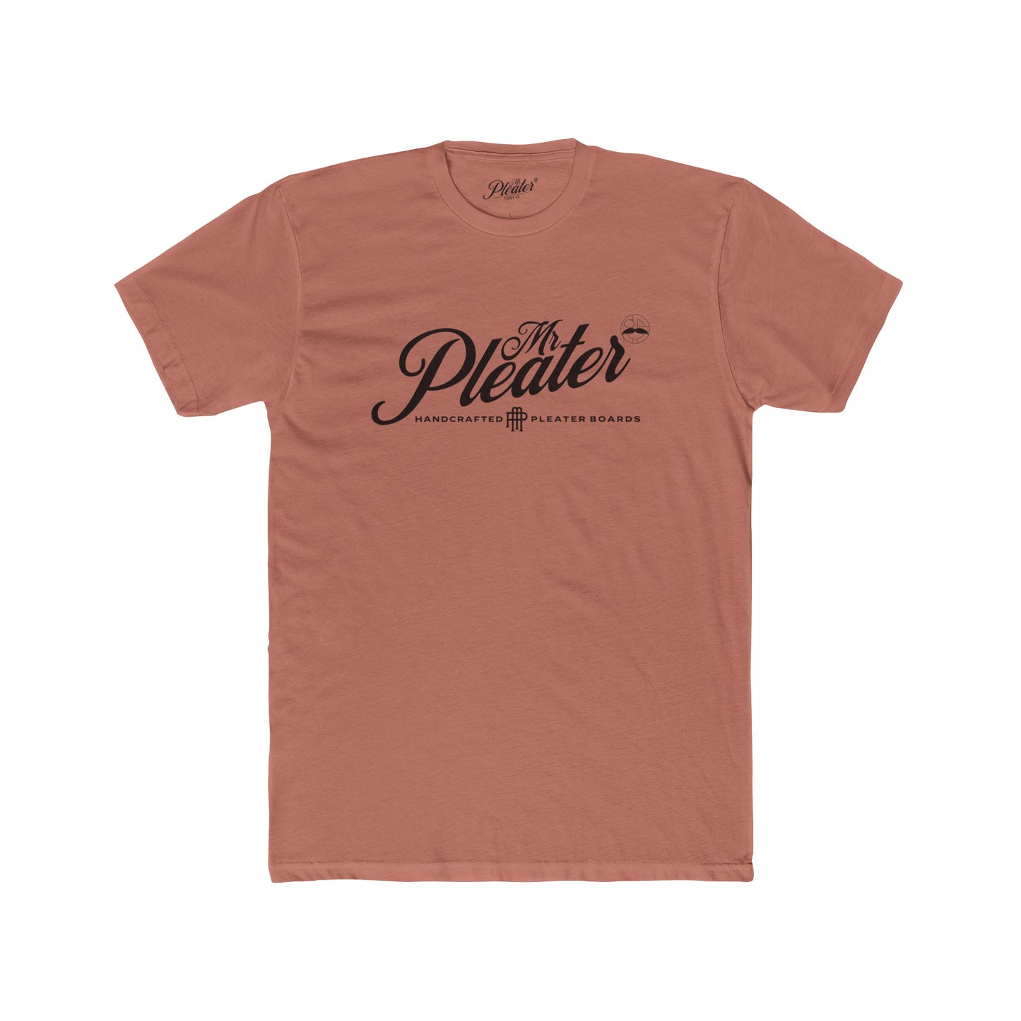 Mr. Pleater By TONY G Men's Cotton Crew Tee, featuring the Mr. Pleater Handcrafted Pleater Board 3 design