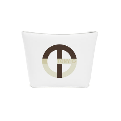 TONY G Cotton Cosmetic Bag, adorned with the TG Logo Vintage #2 Monogram